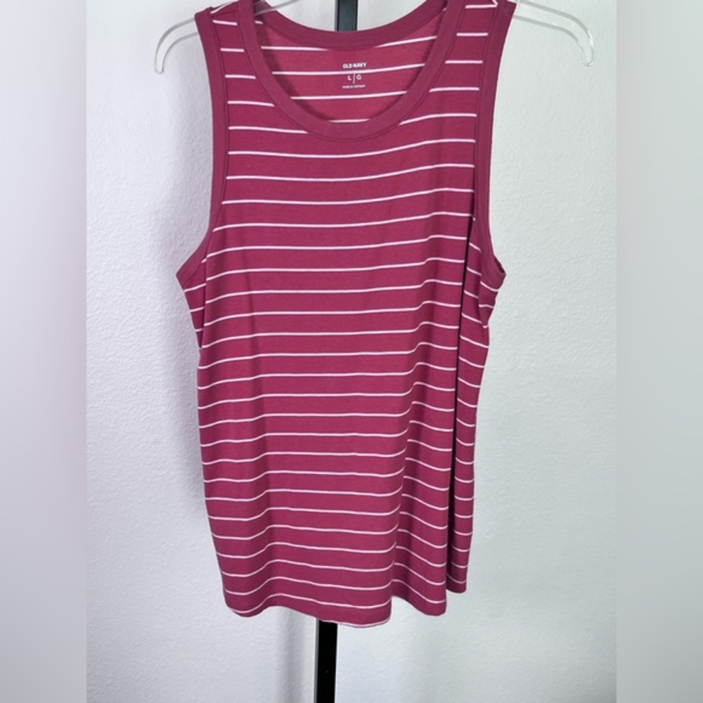 Old Navy orange and White Striped Tee